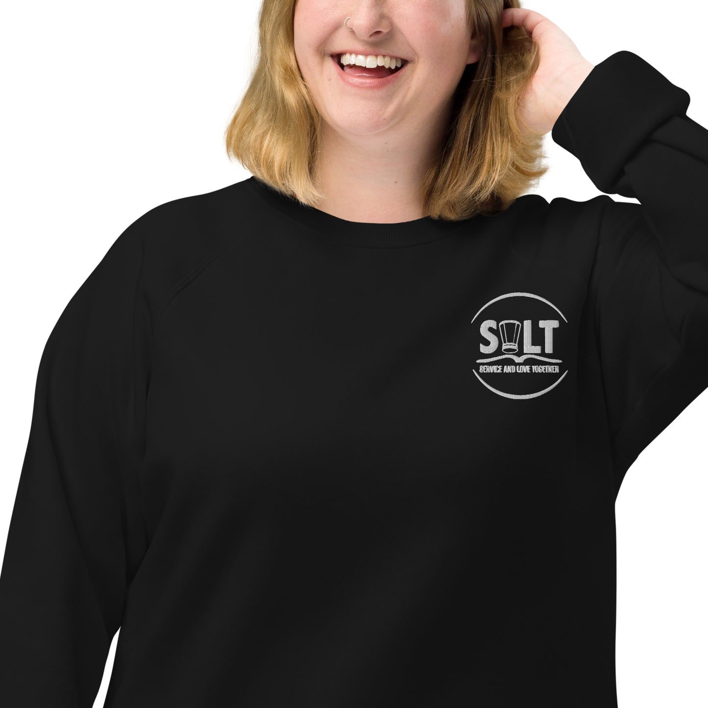 Unisex organic raglan sweatshirt