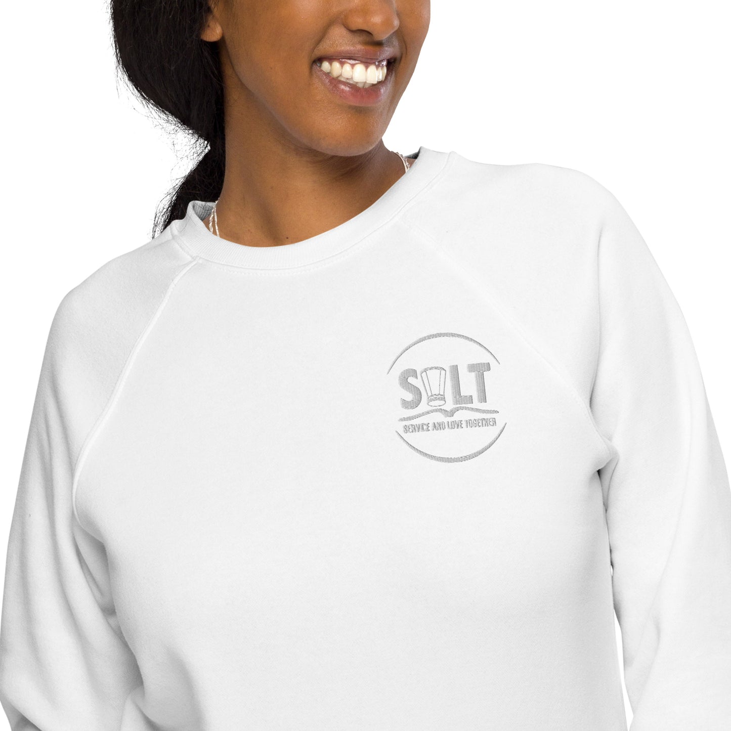 Unisex organic raglan sweatshirt