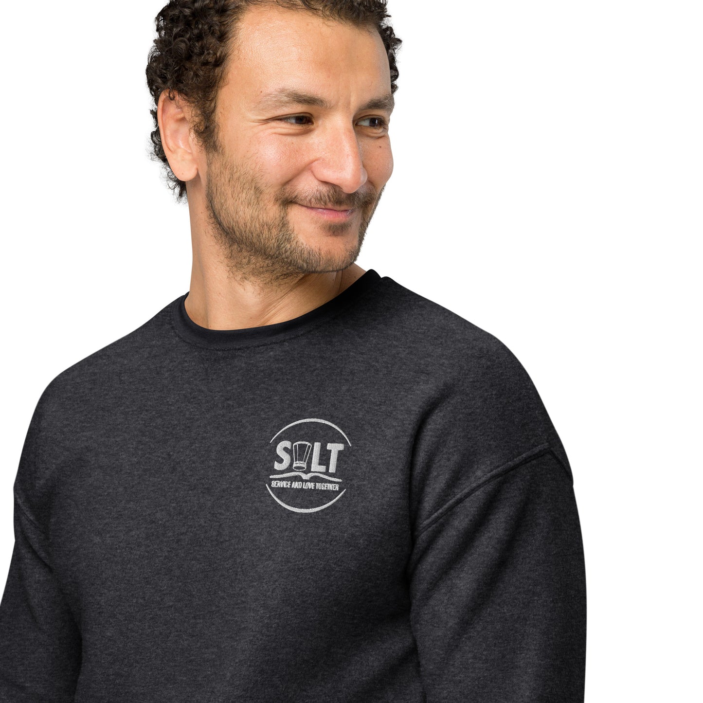 Unisex sueded fleece sweatshirt