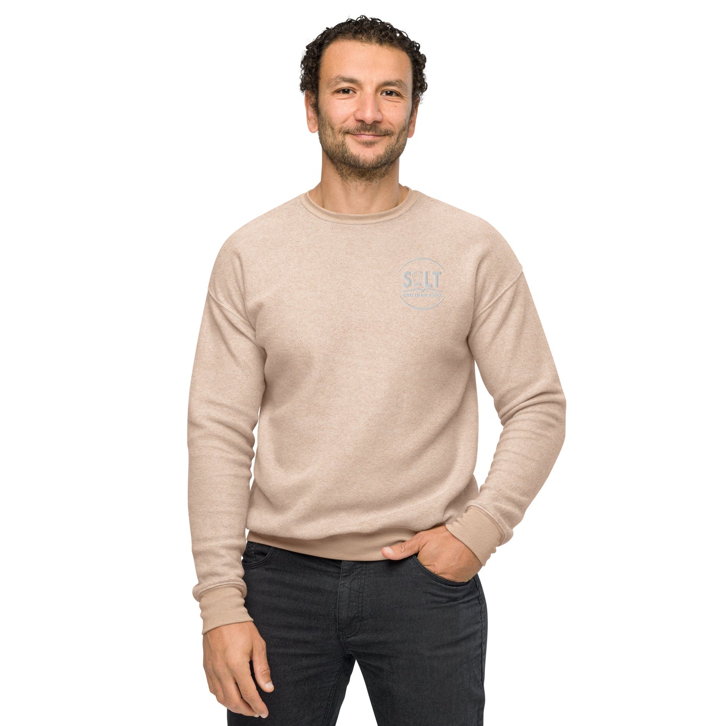 Unisex sueded fleece sweatshirt