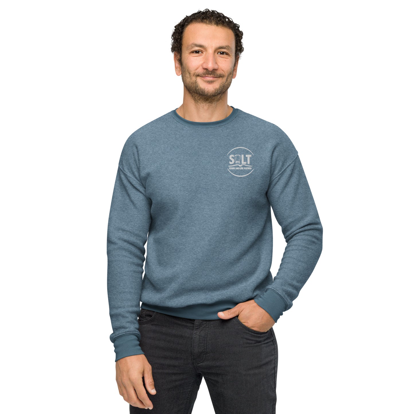 Unisex sueded fleece sweatshirt