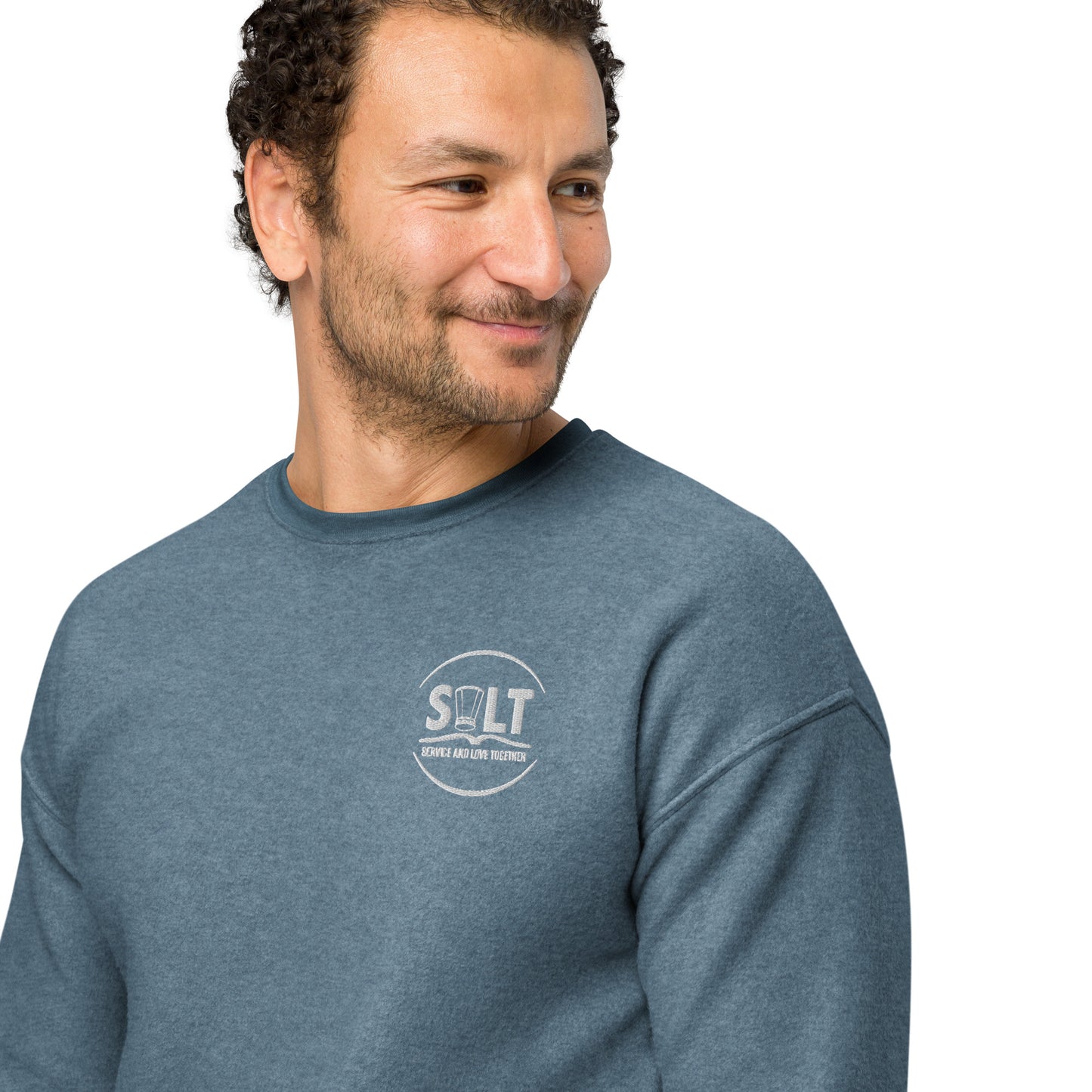 Unisex sueded fleece sweatshirt